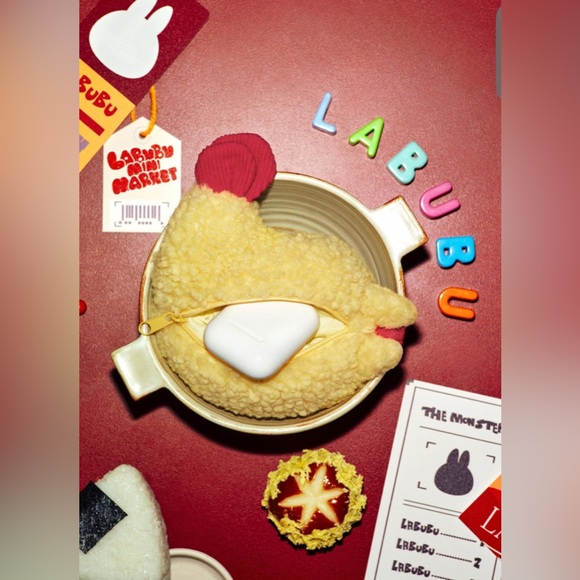 AUTHENTIC Pop Mart The Monsters Labubu Shrimp Earphone Case Plush Pendant - Picture 3 of 4